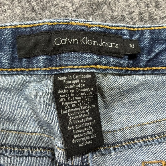 Calvin Klein Jeans Womens Capri Size 10 Blue Denim Cotton Stretch Mid Rise - Picture 3 of 9